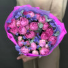 Изображение 12 - Букет из кустовой пионовидной розы со статицей - купить в Москве
