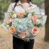 Изображение 3 - Авторский букет из гортензии, розы, эустомы и диантуса (38) - купить в Москве
