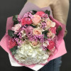 Изображение 2 - Букет с гортензией гипсофилой и розой - купить в Москве