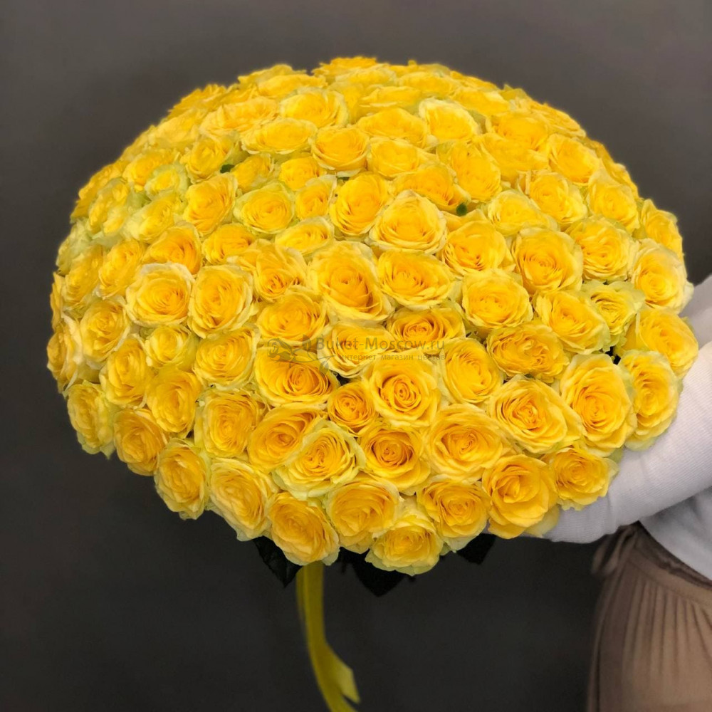 Изображение - Букет из 101 желтой розы - купить в Москве