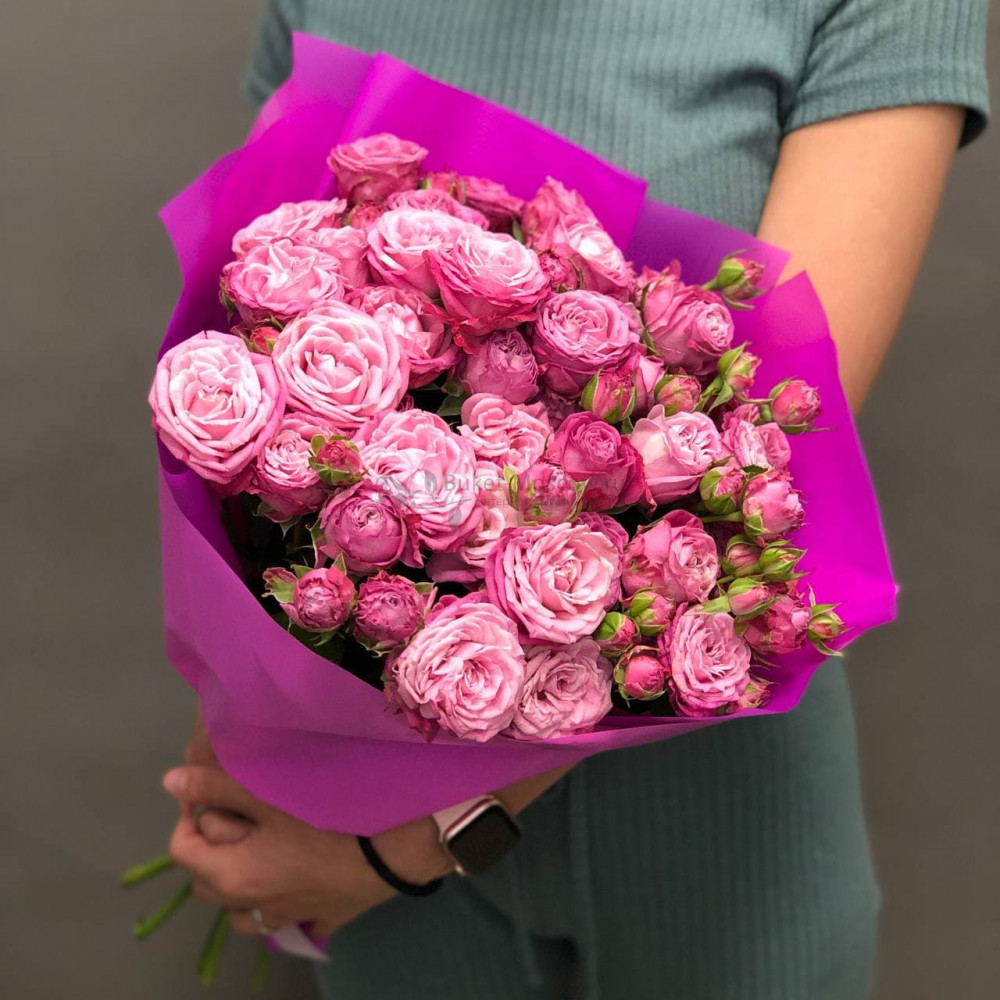 Изображение - Букет из пионовидных кустовых роз - купить в Москве