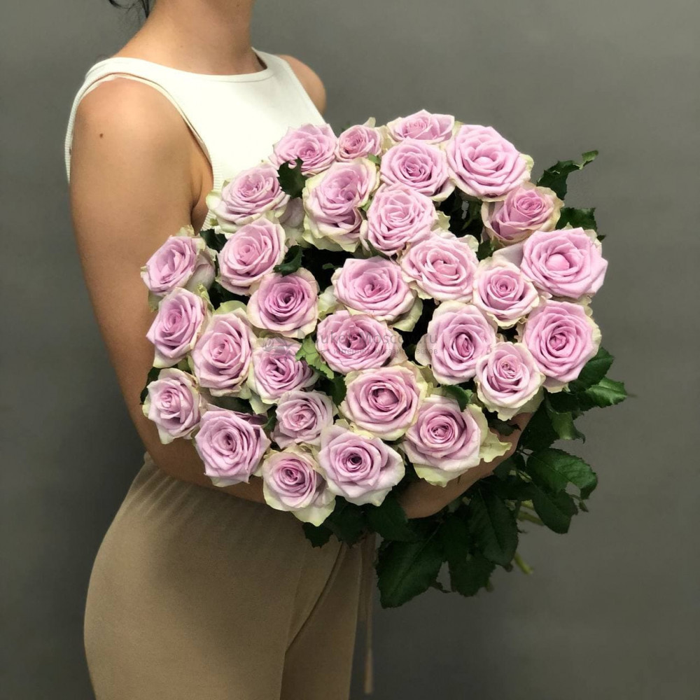 Изображение - Букет из 29 фиолетовых роз 80 см - купить в Москве