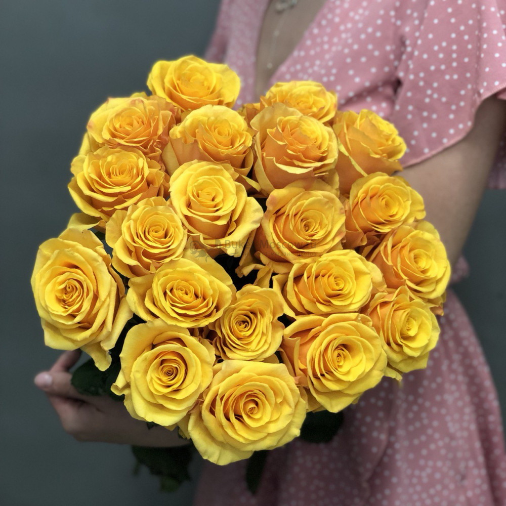 Изображение - Букет из 19 желтых роз 80см - купить в Москве