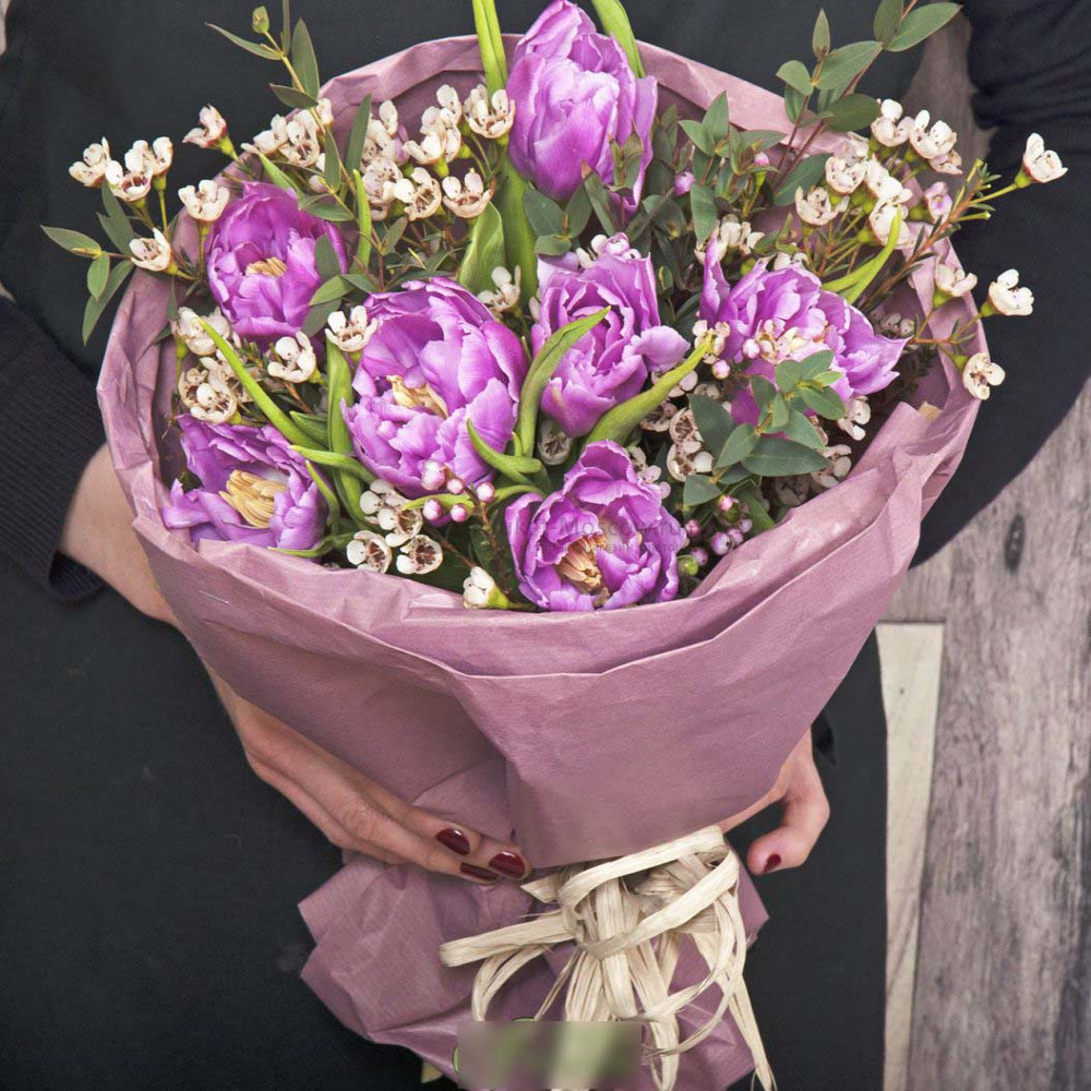 Изображение - Букет тюльпанов "Лиловый цвет" - купить в Москве