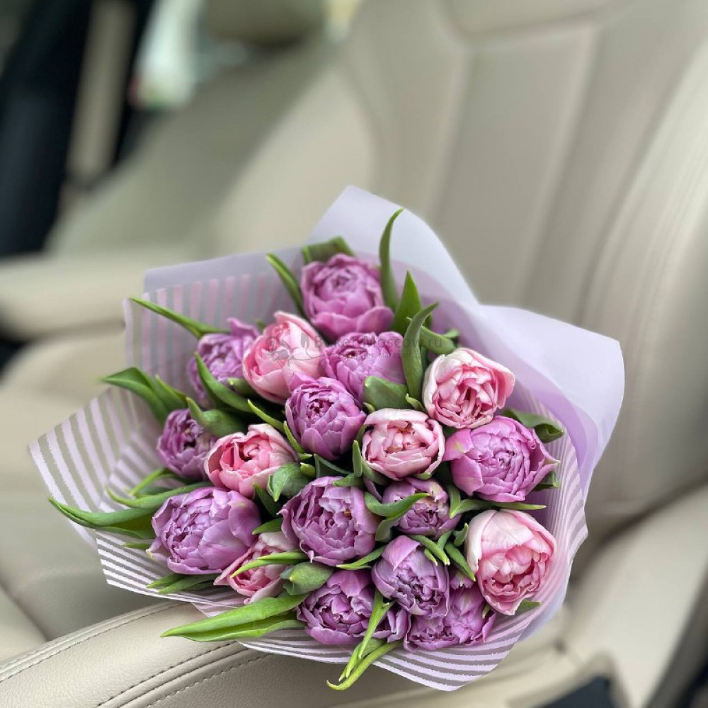 Изображение - Микс сиреневых и розовых тюльпанов - купить в Москве
