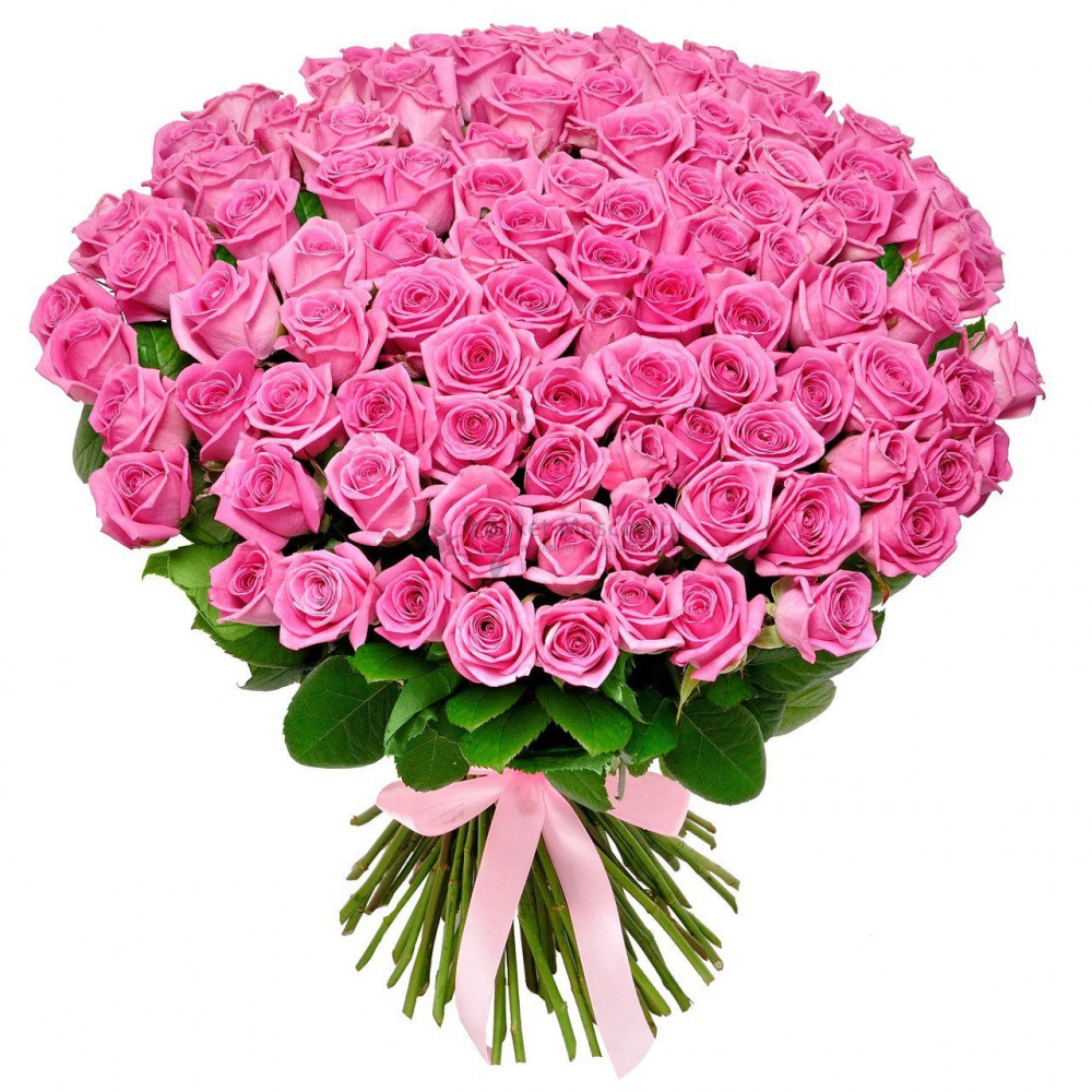 Изображение - Букет из 101 Розовой розы 40 см - купить в Москве