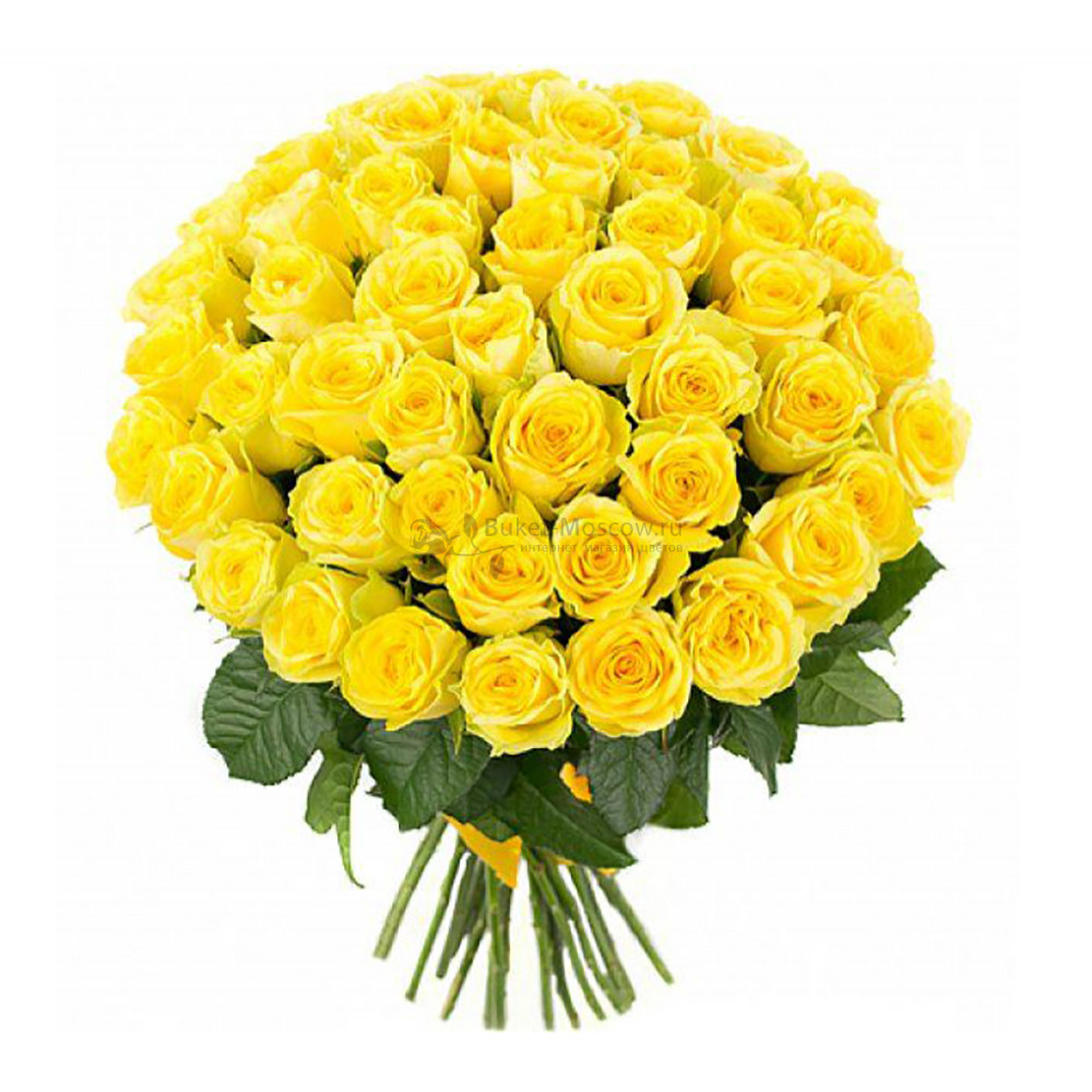 Изображение - Букет из 101 Желтой розы 40 см - купить в Москве
