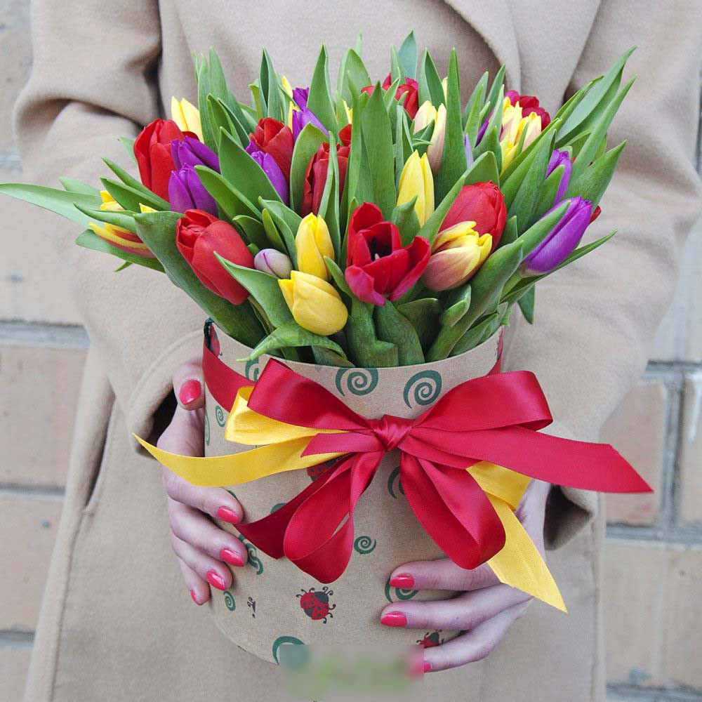 Изображение - Цветы в коробке "Симфония" - купить в Москве