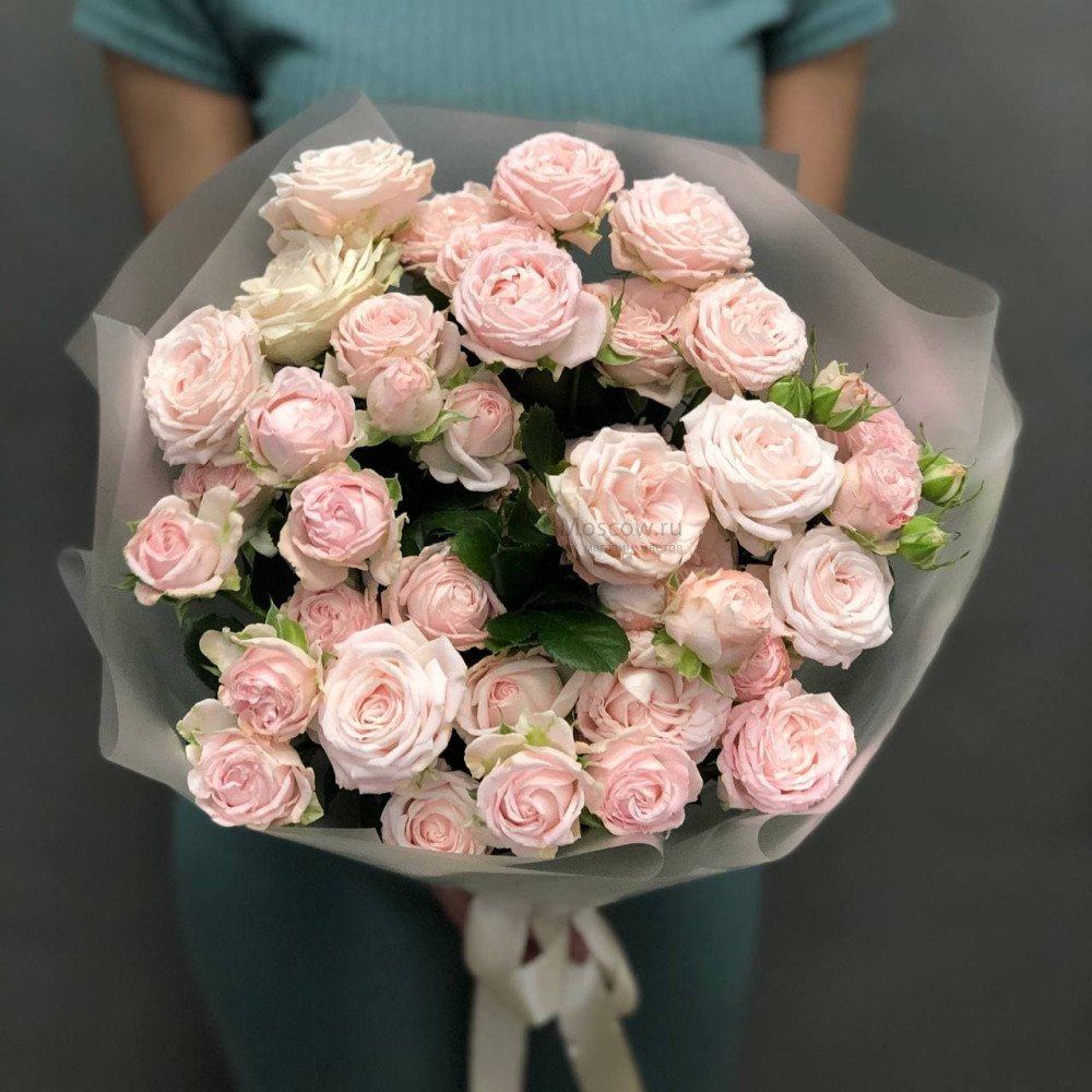 Изображение - Монобукет из кустовых пионовидных роз - купить в Москве