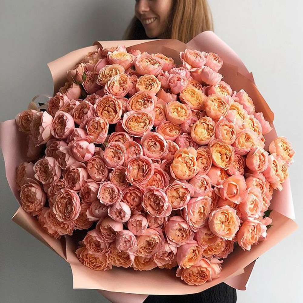 Изображение - Букет из 101 пионовидной розы 60 см - купить в Москве