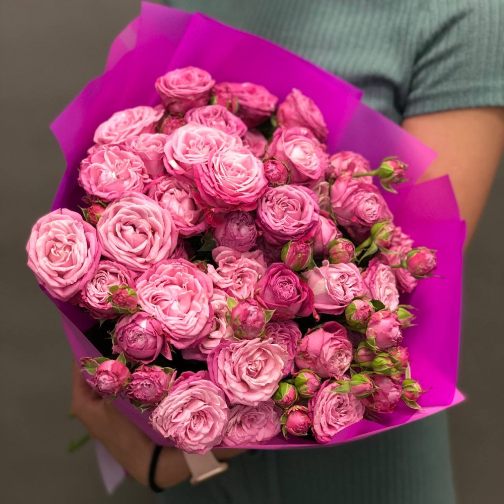 Изображение - Букет из 9 Кустовых пионовидных роз - купить в Москве