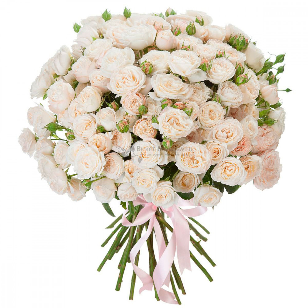 Изображение - Букет из 15 Кустовых пионовидных роз - купить в Москве