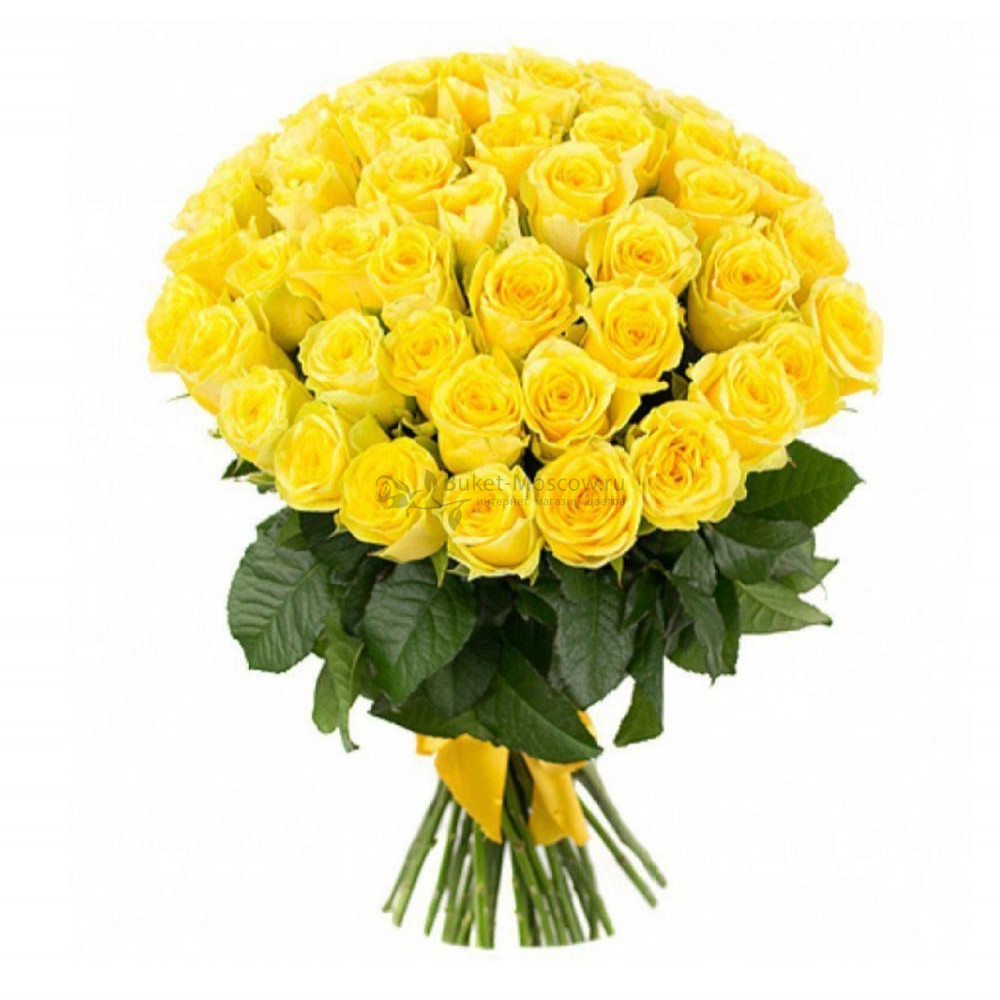 Изображение - Букет из 51 Желтой розы 40 см - купить в Москве