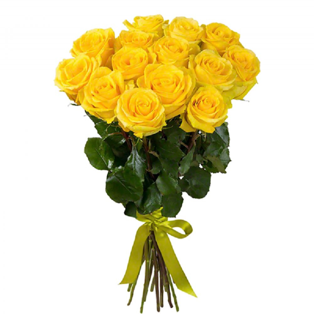 Изображение - Букет из 15 Желтых роз 60 см - купить в Москве