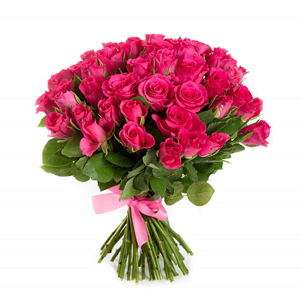Изображение - Букет из 51 Розовой розы 40 см - купить в Москве
