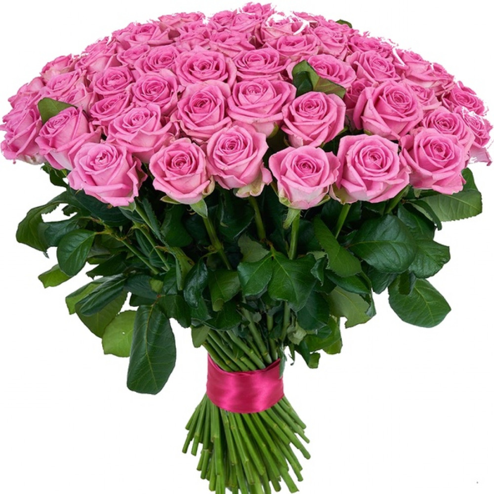 Изображение - 51 розовая роза - купить в Москве