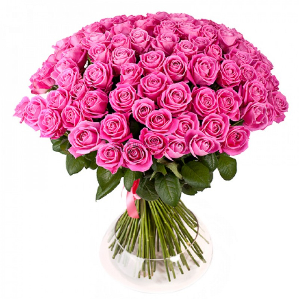 Изображение - Букет из 101 розовой розы 60 см - купить в Москве