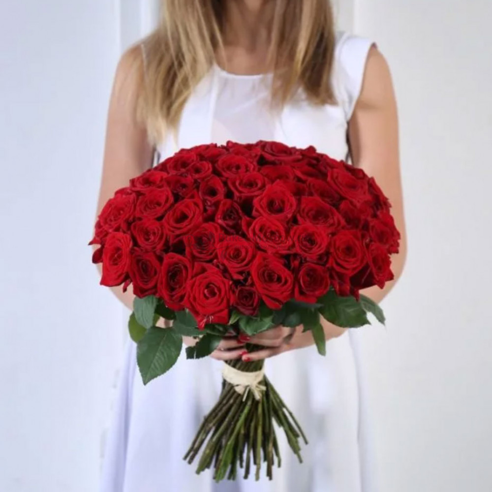 Изображение - Букет из 51 Красной розы 40 см - купить в Москве
