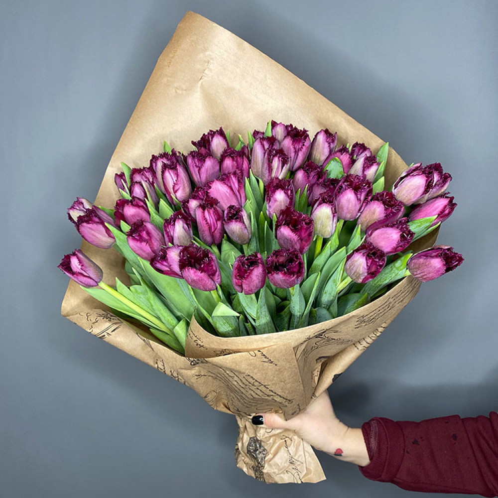 Изображение - Букет тюльпанов "Яркие краски 51 шт" - купить в Москве
