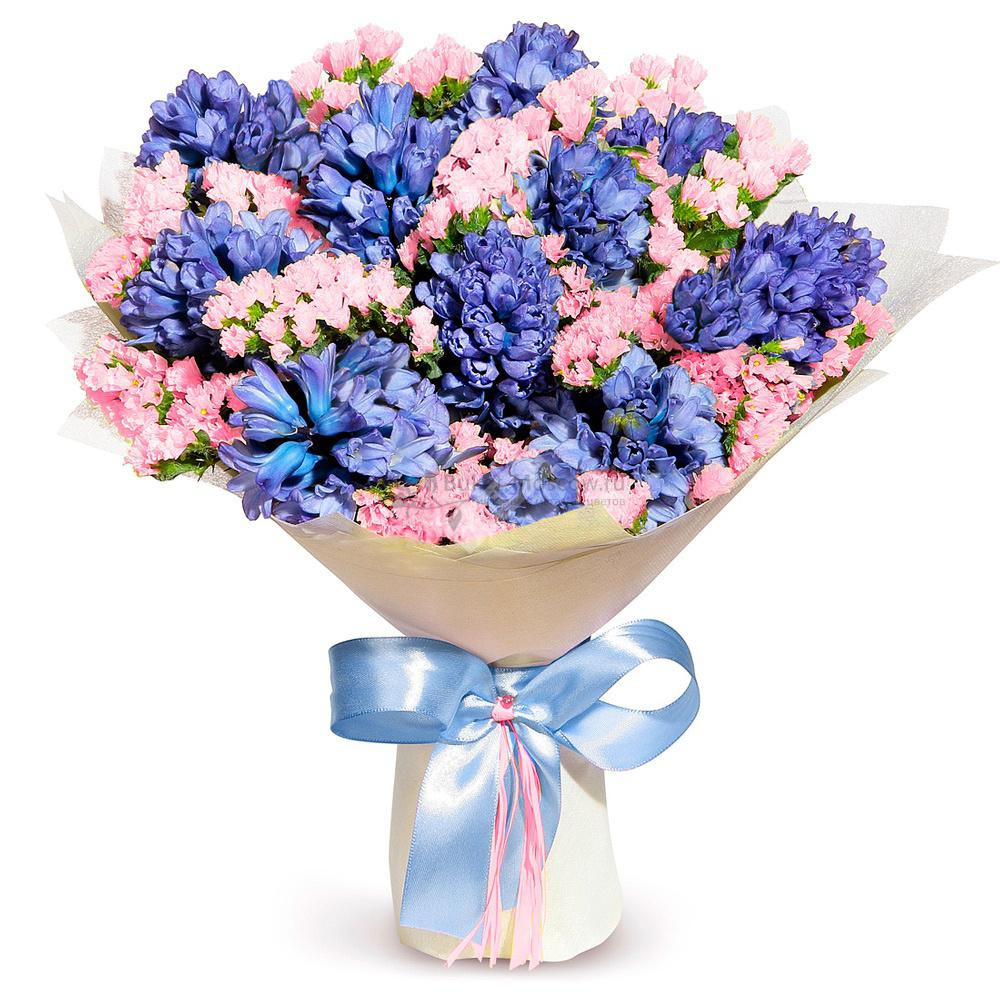 Изображение - Букет из синих и розовых гиацинтов - купить в Москве