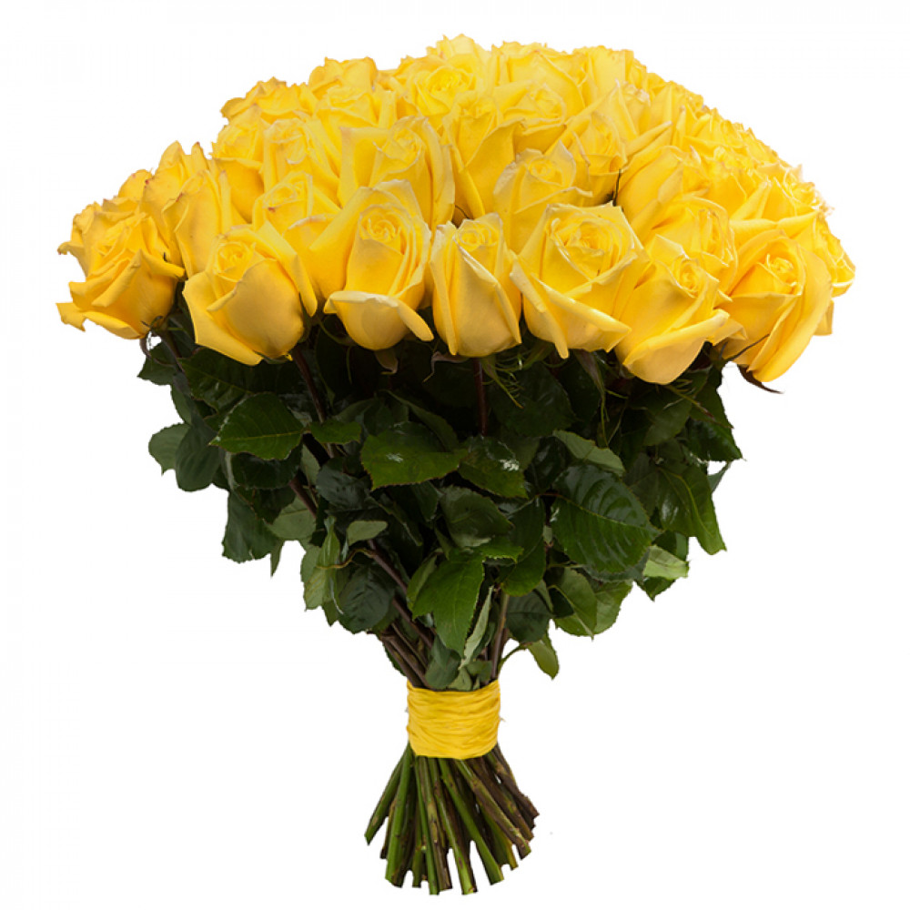 Изображение - Букет из 51 желтой розы 60 см - купить в Москве