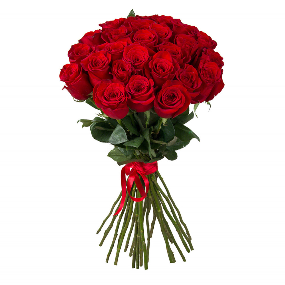 Изображение - Букет из 25 красных роз 60 см - купить в Москве